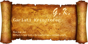 Garlati Krisztofer névjegykártya